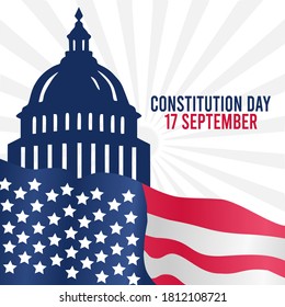 Vector graphic of constitution day good for constitution day celebration. flat design. flyer design.flat illustration.	