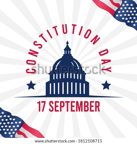 Vector graphic of constitution day good for constitution day celebration. flat design. flyer design.flat illustration.	