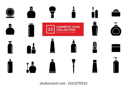 Gráfico vectorial de la colección de iconos cosméticos
