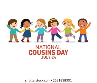 vector graphic of Cousins Day, good for Cousins Day celebration. flat design. flyer design. flat illustration.	