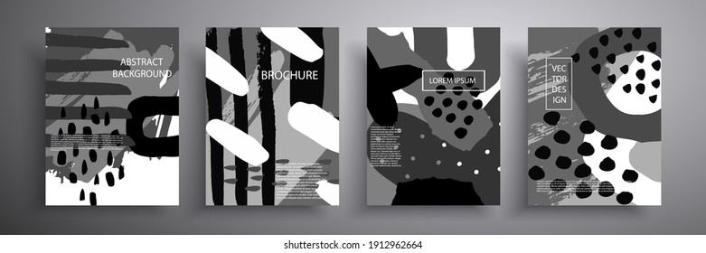 Vector graphic cover design. Black and white geometric composition. Applicable for covers, vouchers, posters, flyers and banners