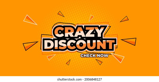 Vector graphic crazy discount yellow sale banner