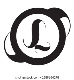 Vector graphic creative line alphabet symbol / Letter L