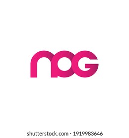 Vector graphic creative line alphabet symbol. Letter N O G