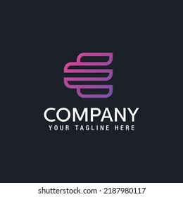 Vector graphic creative line alphabet symbol Letter E Vector illustration logo design template