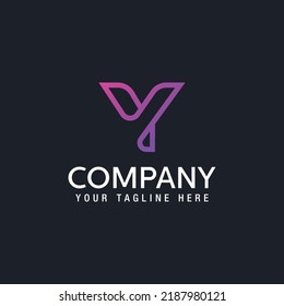 Vector graphic creative line alphabet symbol Letter Y Vector illustration logo design template