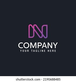 Vector graphic creative line alphabet symbol Letter N Vector illustration logo design template