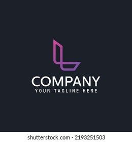 Vector graphic creative line alphabet symbol Letter L Vector illustration logo design template