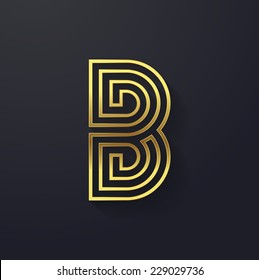 Vector graphic creative line alphabet / Letter B / symbol