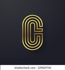 Vector graphic creative line alphabet / Letter C / symbol