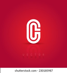 Vector graphic creative line alphabet symbol / Letter C