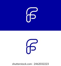 Vector graphic creative line alphabet symbol Letter F