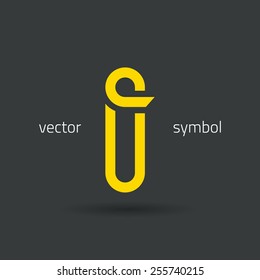 Vector graphic creative line alphabet symbol / Letter I