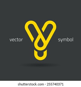 Vector graphic creative line alphabet symbol / Letter Y