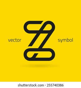 Vector graphic creative line alphabet symbol / Letter Z