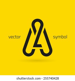 Vector graphic creative line alphabet symbol / Letter A