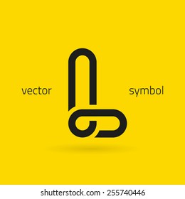 Vector graphic creative line alphabet symbol / Letter L