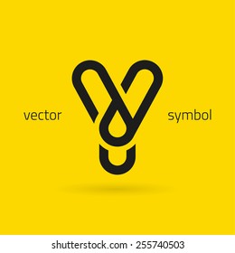 Vector graphic creative line alphabet symbol / Letter Y