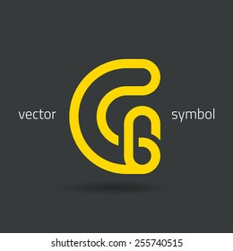 Vector graphic creative line alphabet symbol / Letter G