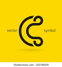 Vector graphic creative line alphabet symbol / Letter C