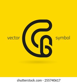 Vector graphic creative line alphabet symbol / Letter G