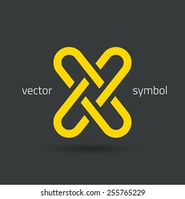 Vector graphic creative line alphabet symbol / Letter X