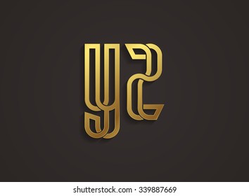 Vector graphic creative line alphabet symbol in a set