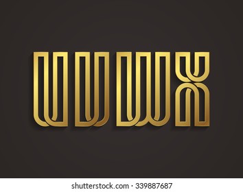 Vector graphic creative line alphabet symbol in a set