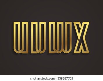 Vector graphic creative line alphabet symbol in a set