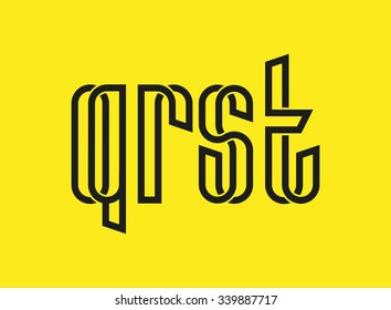 Vector graphic creative line alphabet symbol in a set