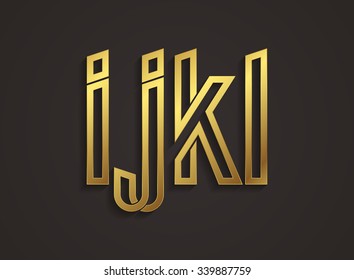 Vector graphic creative line alphabet symbol in a set