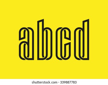 Vector graphic creative line alphabet symbol in a set