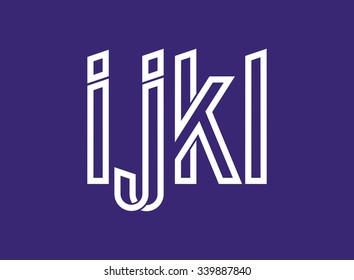 Vector graphic creative line alphabet symbol in a set