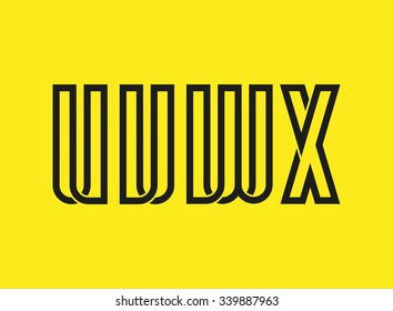 Vector graphic creative line alphabet symbol in a set