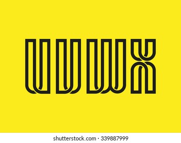 Vector graphic creative line alphabet symbol in a set