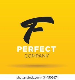 Vector graphic creative line alphabet symbol / Letter F
