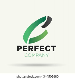 Vector graphic creative line alphabet symbol / Letter C