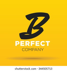 Vector graphic creative line alphabet symbol / Letter B