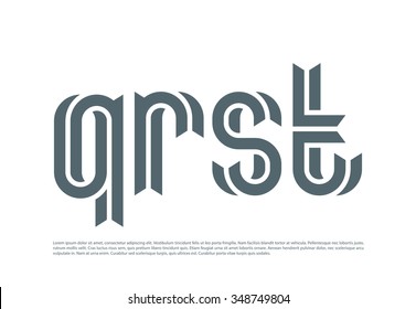 Vector Graphic Creative Line Alphabet Symbol In A Set