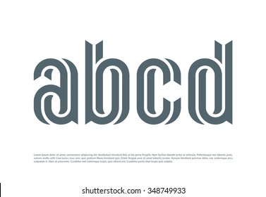 Vector graphic creative line alphabet symbol in a set