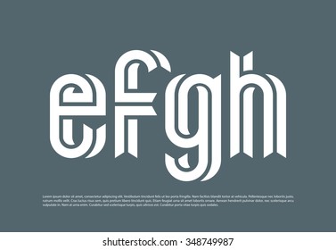 Vector graphic creative line alphabet symbol in a set