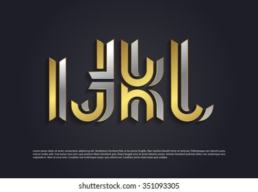 Vector graphic creative line alphabet symbol in a set