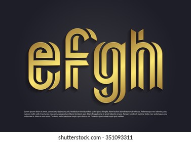 Vector graphic creative line alphabet symbol in a set
