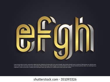 Vector graphic creative line alphabet symbol in a set