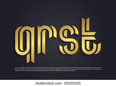Vector graphic creative line alphabet symbol in a set