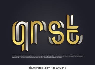 Vector graphic creative line alphabet symbol in a set