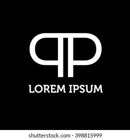 Vector graphic creative line alphabet symbol / Letter P