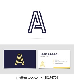 Vector graphic creative line alphabet symbol / Letter A