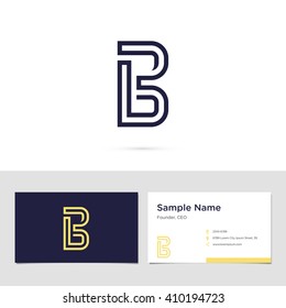 Vector graphic creative line alphabet symbol / Letter B