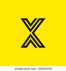 Vector graphic creative line alphabet symbol / Letter X